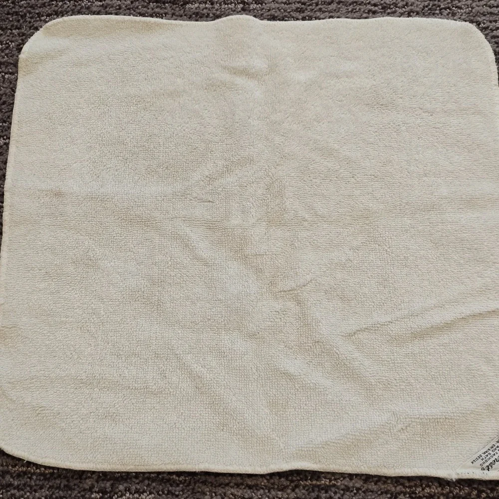 Vintage 70s Fieldcrest Yellow‎ White Floral Washcloth 13x12